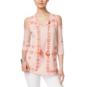 Style & Co. Cold‎ Shoulder Knit Blouse